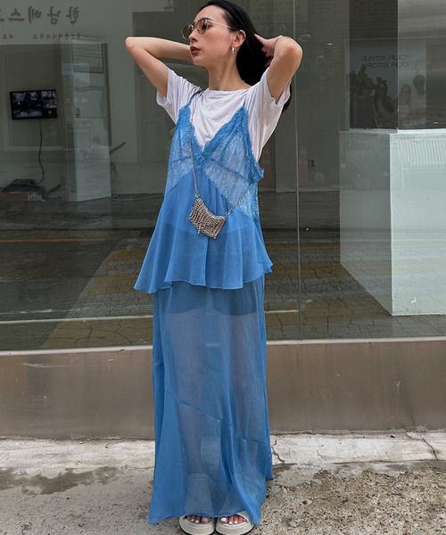 Ameri（アメリ） キャミソール AIRY SHEER LACE CAMISOLE : ZOZOTOWN