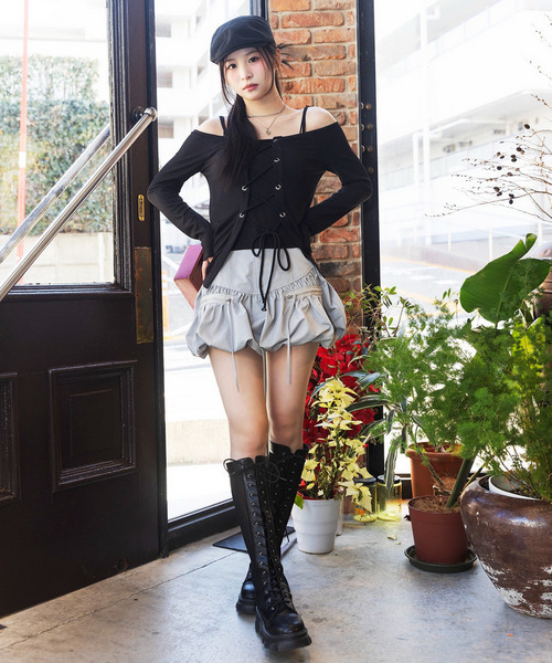 「SPIRALGIRL」 長袖カットソー FREE ブラック レディース_画像6