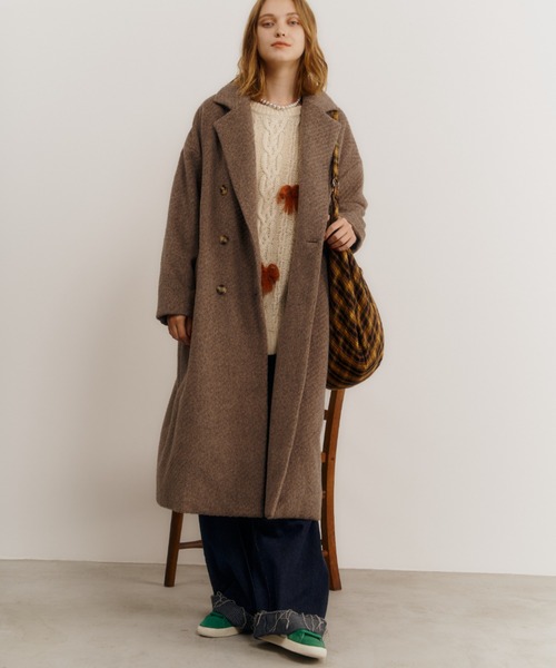 「Unitage」 ステンカラーコート FREE ピンク レディース_画像3