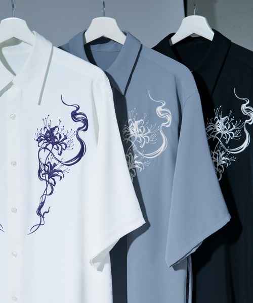 「Ellno Loset」 7分袖シャツ MEDIUM オフホワイト メンズ_画像2