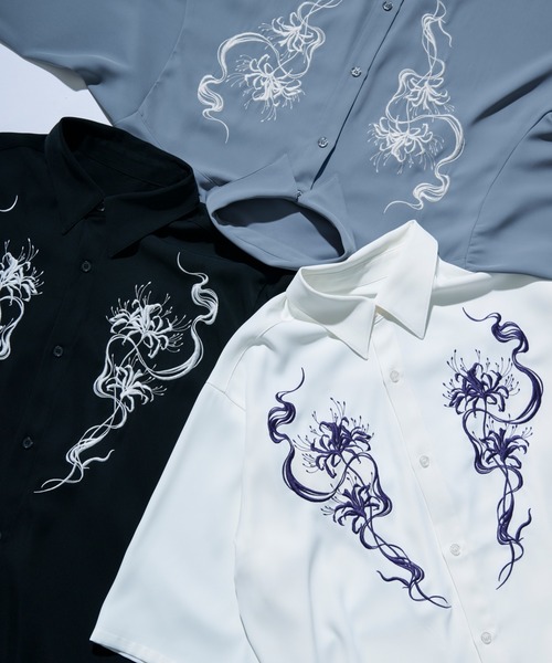 「Ellno Loset」 7分袖シャツ MEDIUM オフホワイト メンズ_画像6