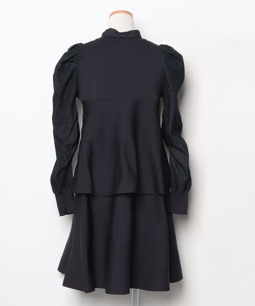 「CELFORD」 長袖ワンピース 36 ネイビー レディース_画像2
