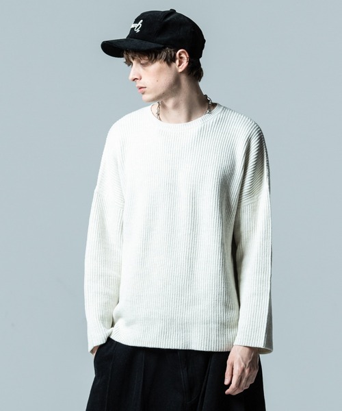 「glamb」 長袖ニット L ホワイト メンズ