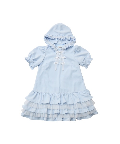Lolime by mellfy memory ワンピース 半袖 hooded frill ruffle mini
