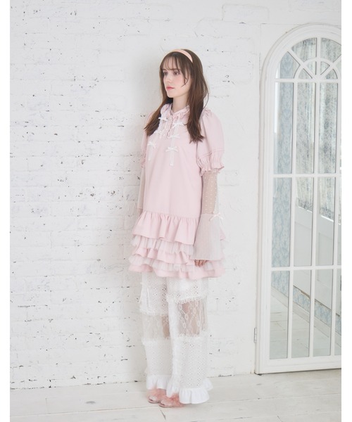 Lolime by mellfy memory ワンピース 半袖 hooded frill ruffle mini