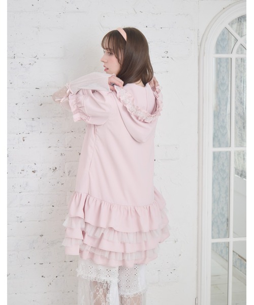 Lolime by mellfy memory ワンピース 半袖 hooded frill ruffle mini