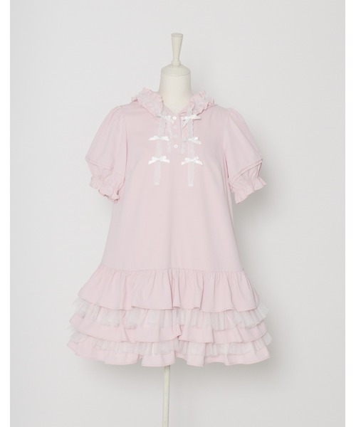 Lolime by mellfy memory ワンピース 半袖 hooded frill ruffle mini