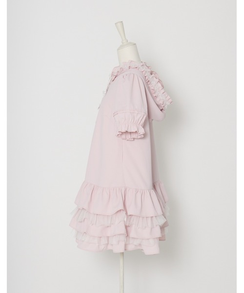 Lolime by mellfy memory ワンピース 半袖 hooded frill ruffle mini