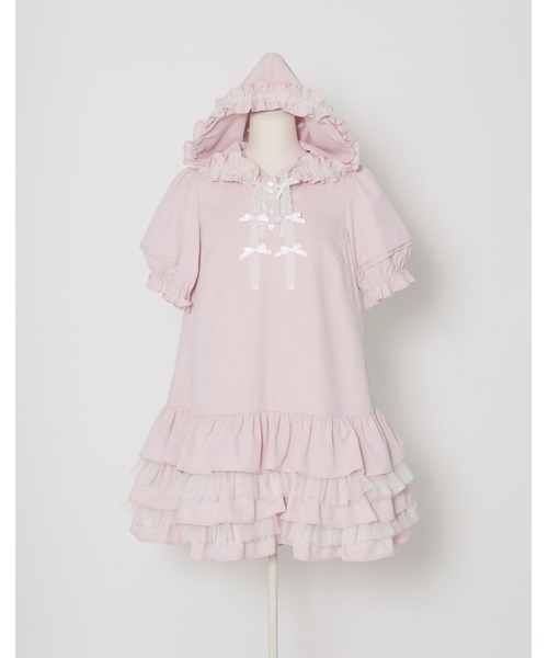 Lolime by mellfy memory ワンピース 半袖 hooded frill ruffle mini 