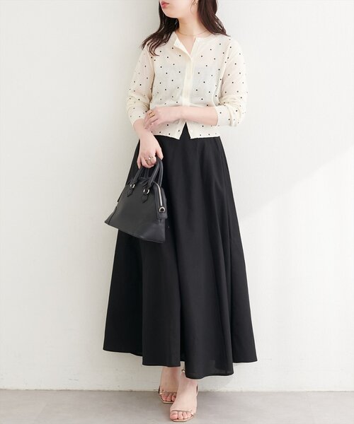 natural couture カーディガン ドットシアーカーディガン レディース
