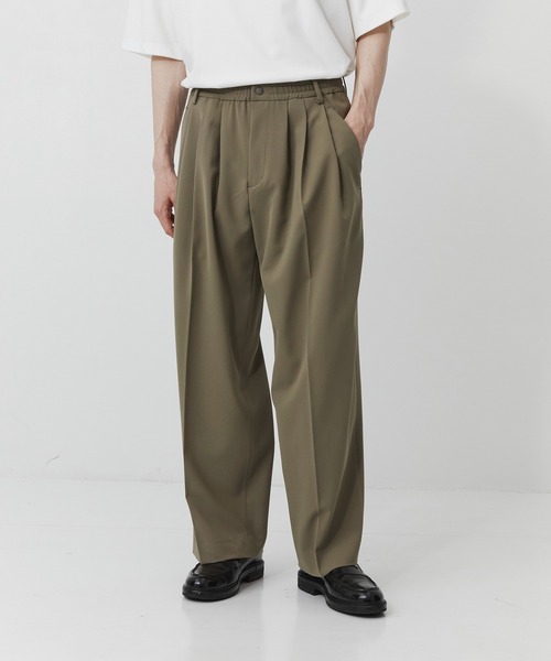 PUBLIC TOKYO ウーリーワイドバレルスラックス　美品　ブラウン系 PUBLIC TOKYO（パブリックトウキョウ）の「ウーリーワイドバレル
