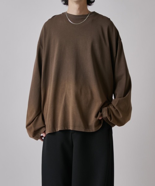 SLP SS16 グラデーション　ロングネルシャツ Lui's（ルイス） tシャツ 「Neucon」GRADATION BLEACH WIDE LONG-TEE