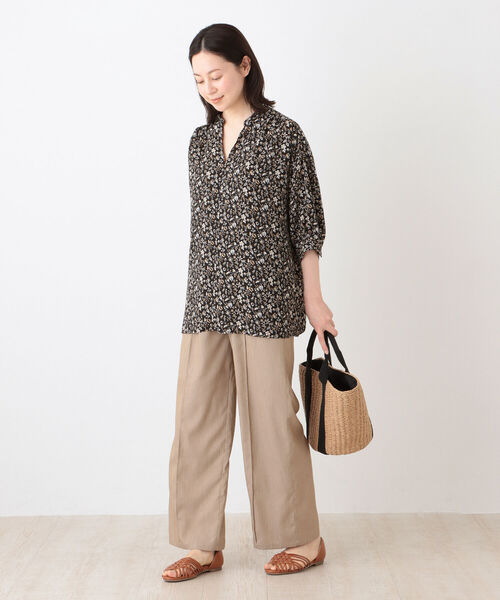 「Afternoon Tea」 7分袖ブラウス MEDIUM ブルー レディース_画像6