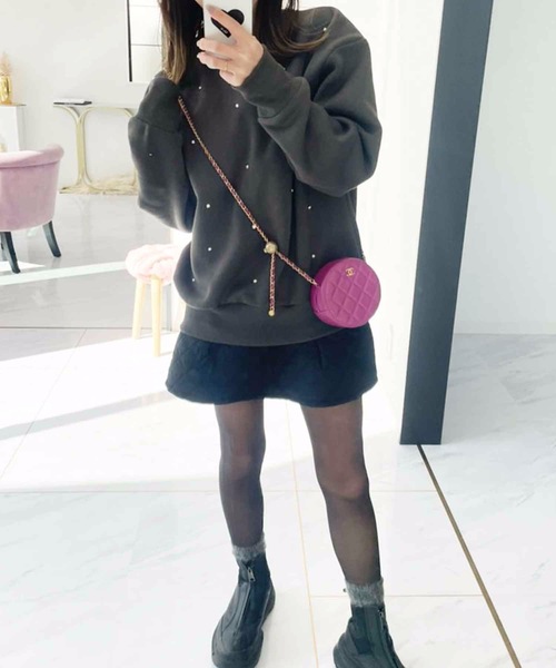 「M y u」 長袖カットソー S チャコールグレー レディース_画像7