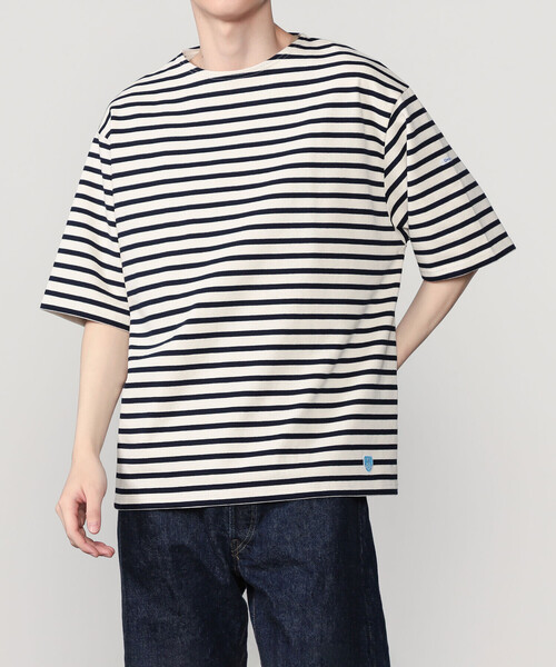 tシャツ ORCIVAL | コットンロード クルーネック 半袖バスクシャツ MEN メンズ レディースの画像