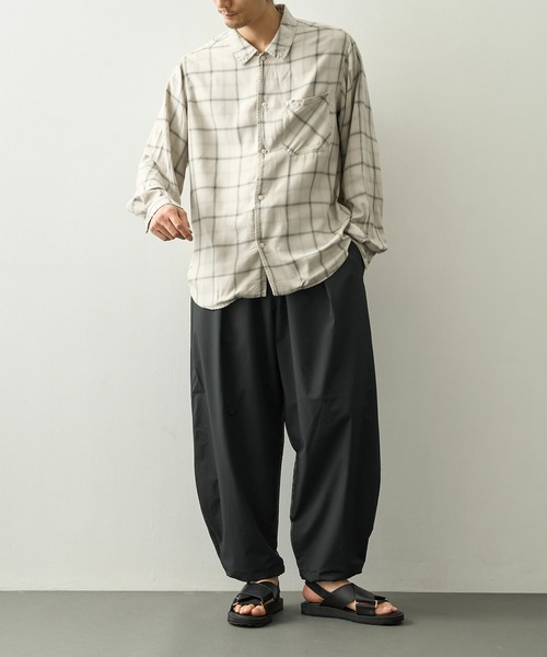 【REMI RELIEF/レミレリーフ】 RAYON チェックシャツ　黒 REMI RELIEF（レミ レリーフ） シャツ 「REMI RELIEF/レミレリーフ