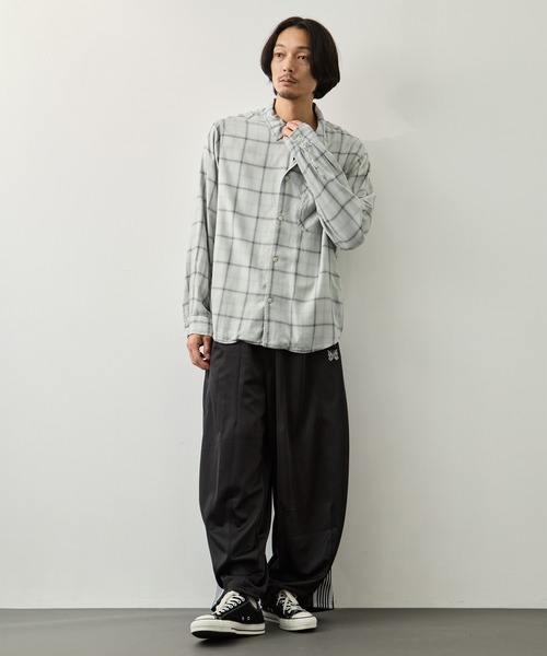 お値下　【REMI RELIEF/レミレリーフ】チェックシャツガウン REMI RELIEF/レミ レリーフ】 CHECK SHIRT（シャツ／ブラウス）｜L