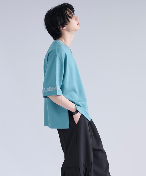 Ellno Loset（エルノロゼット） tシャツ 「機能性付き」ローズ刺繍