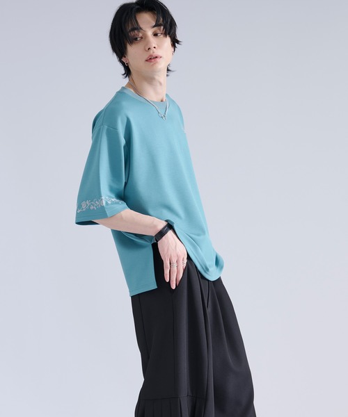 Ellno Loset（エルノロゼット） tシャツ 「機能性付き」ローズ刺繍