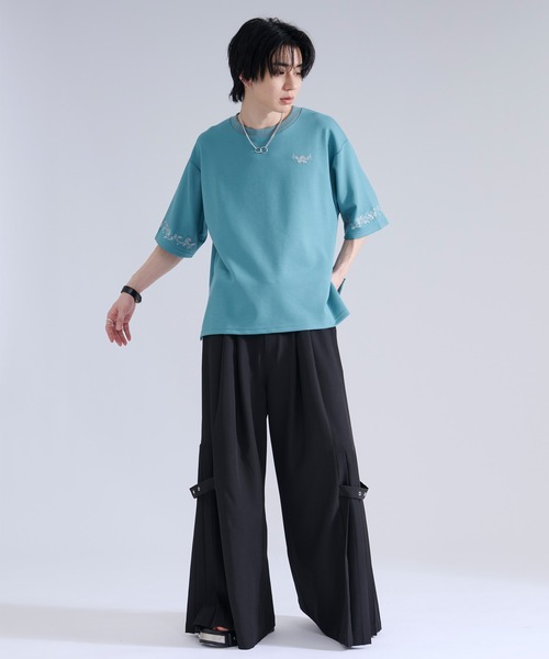 Ellno Loset（エルノロゼット） tシャツ 「機能性付き」ローズ刺繍