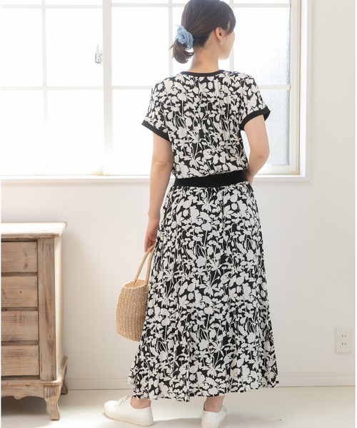 「PREFERIR」 半袖ワンピース MEDIUM ネイビー レディース_画像7