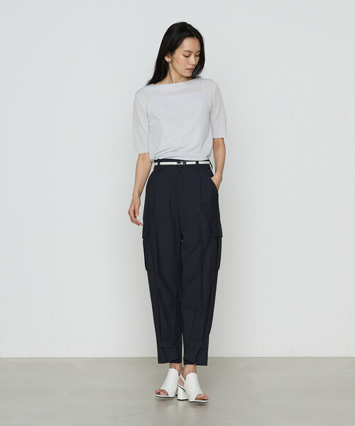 「COMME CA」 半袖ニット 11号 グリーン レディース_画像3