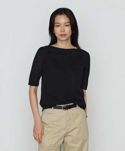 「COMME CA」 半袖ニット 11号 グリーン レディース_画像7