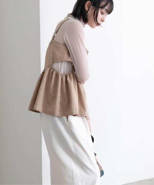 「Eimee Law」 キャミソールブラウス 38 ベージュ レディース_画像8
