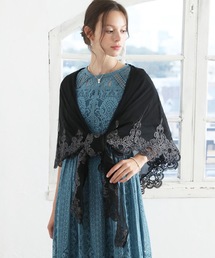 Dorry Doll ストール マフラー ラメ刺繍シフォン見頃付き