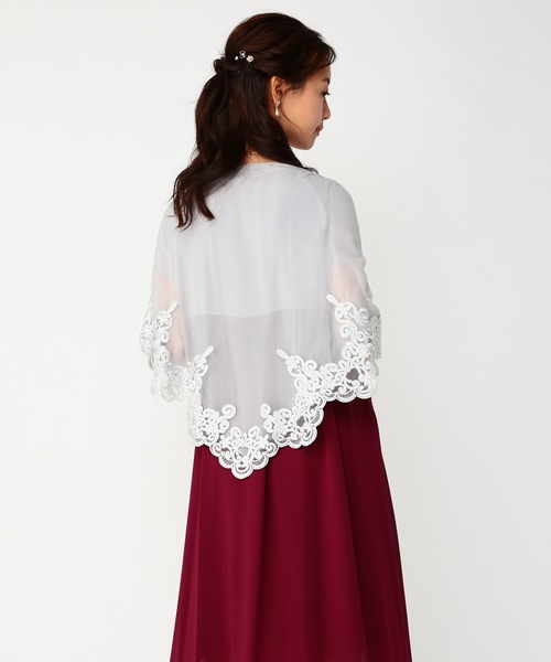 入荷now 安全 Dorry Doll ストール マフラー ラメ刺繍シフォン見頃付き スーツ・フォーマル・ドレス