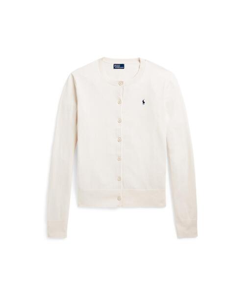 【新品タグ付】ラルフローレン コットンブレンドカーディガン S 白オフホワイト POLO RALPH LAUREN カーディガン コットンブレンド レディース