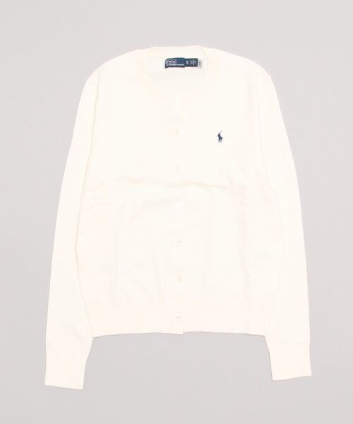 【新品タグ付】ラルフローレン コットンブレンドカーディガン S 白オフホワイト POLO RALPH LAUREN カーディガン コットンブレンド レディース