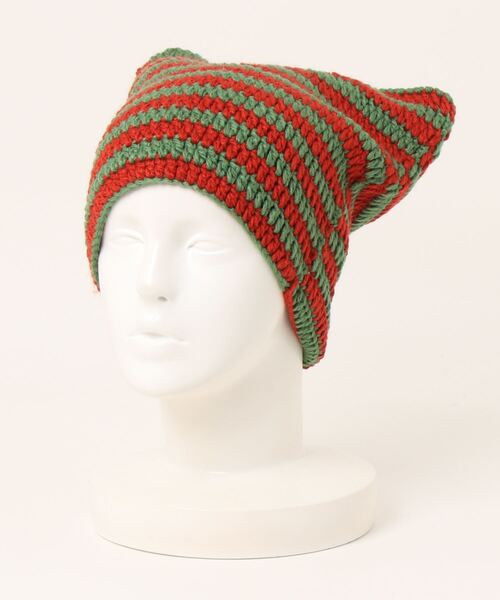 ニット帽 ニットキャップ 「HIKA」猫耳ボーダーワッチCAP レディース
