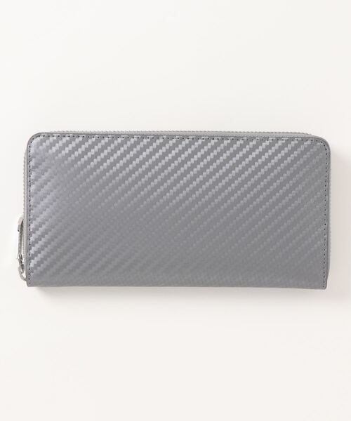 NAUGHTIAMのバッファローダブルラウンドGR長財布※値下げしました NAUGHTIAM（ノーティアム） 財布 イタリアンカーボン ラウンドロング