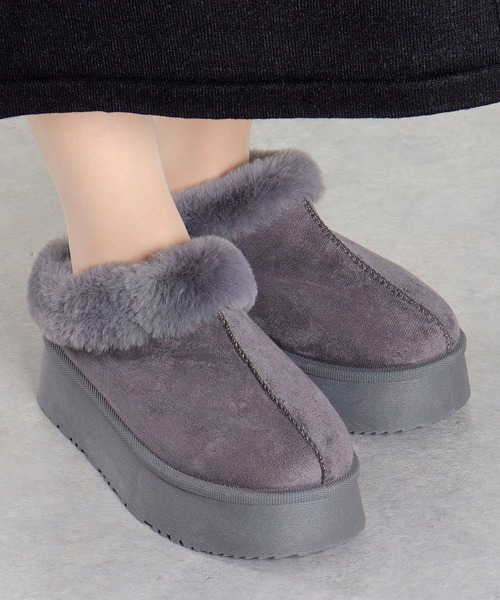 Dedes（デデス） ブーツ 厚底 ファースリッポン ムートンショート