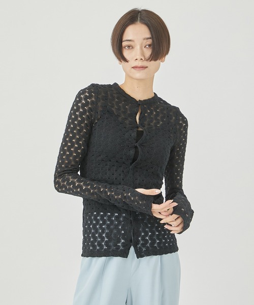 MIOSMOKEY ニット 【MIOSMOKEY/ミオズモーキー】レースカーディガン  