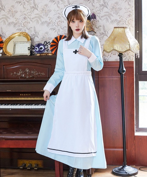 コスプレ 「 ロングナース 」 ハロウィン ナース ナース服 仮装 ハロウィンコスプレ 大人 女性 : ZOZOTOWN Yahoo!店 ...