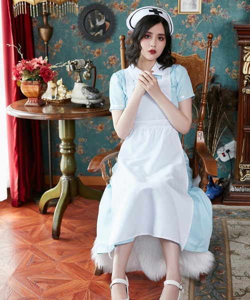 コスプレ 「 ロングナース 」 ハロウィン ナース ナース服 仮装 ハロウィンコスプレ 大人 女性 : ZOZOTOWN Yahoo!店 ...