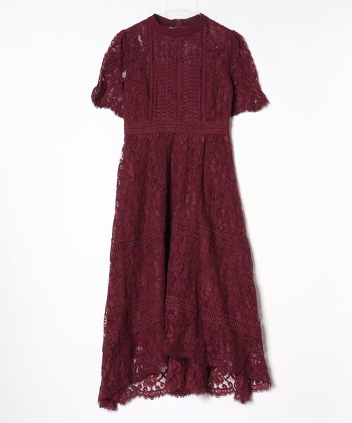 Dorry Doll」 半袖ワンピース 38 ボルドー レディース : 83249050 
