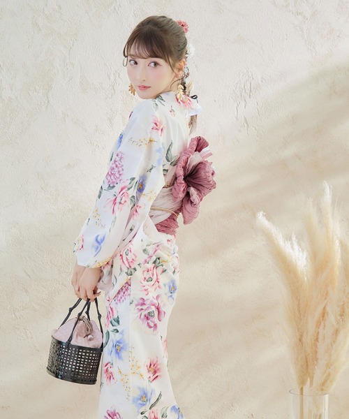 90060他5点　桜彩suzu レディース　浴衣　紺ほか 楽天市場】紺（柄桜）（浴衣セット｜和服）：レディース
