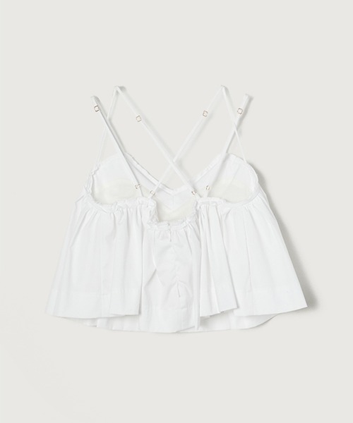 美品　anuans ウィングギャザーキャミブラウス アニュアンス anuans ウィングギャザーキャミブラウス （WHITE