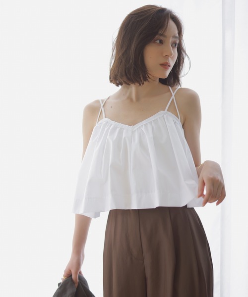 【HERITANOVUM】レザーキャミブラウス HERITANOVUM】レザーキャミブラウス