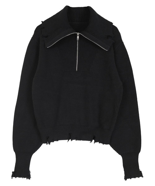 35,200円新品タグ付き【セオリー】ハーフジップ ニット セーター M(L miette（ミエット） ニット セーター ハーフジップダメージニットプル