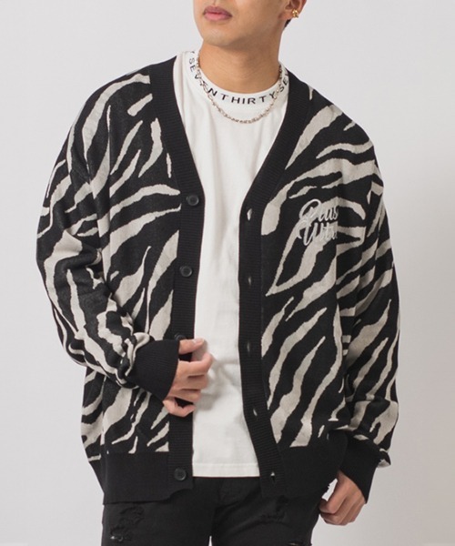 カーディガン 「RE730」人気の総柄カーディガン メンズ : 85010050  