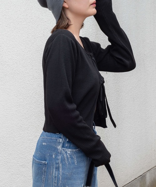 WEGO（ウィゴー） カーディガン WEGO/リボンリブカーディガン