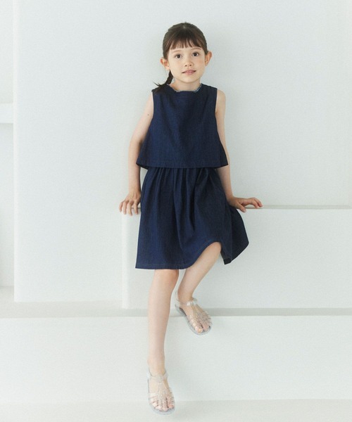 専用コンゲススロイド　猫ちゃんデニムワンピース BAYFLOW ワンピース 「忍舞さんコラボ」デニムワンピース(KIDS