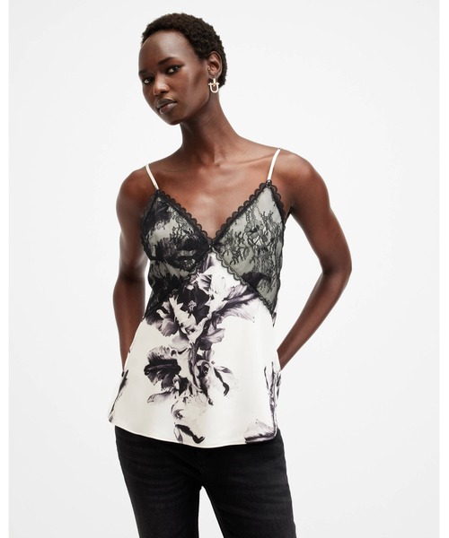 【希少/RARE】VIVIENNE TAM 鳥柄キャミソール アジアン 美品 ALLSAINTS（オールセインツ） キャミソール IMMY LACE PANELLED V-NECK