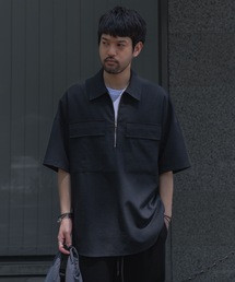 ATTACHMENT（アタッチメント） シャツ 半袖 PE/CO/LI ツイル ハーフ