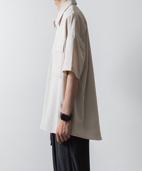 Black＆White メンズ ハーフジップアップシャツ 2L ジップアップ シャツ メンズ 長袖 プルオーバーシャツ ジップ