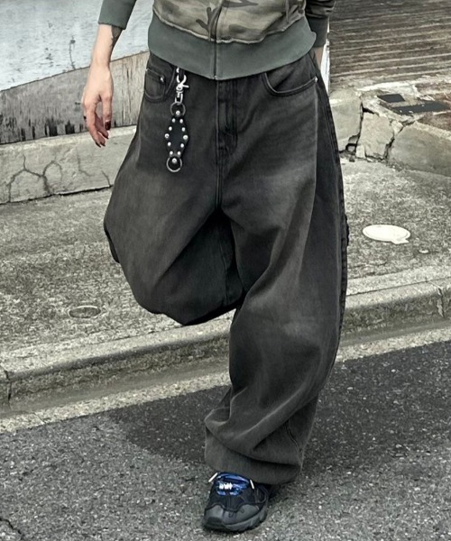 Chikashitsu+（チカシツプラス） ワイドパンツ ジーンズ 「Chikashitsu